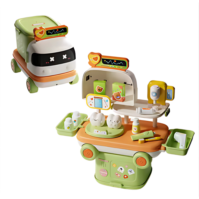 Children's pretend play makeup kit on a trolley for creative imaginative play.