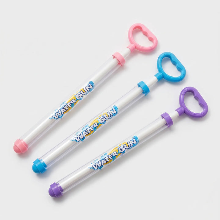 Bright 3-pack of kids' pull-action water guns. Battery-free water blasters for endless summer outdoor and pool fun.