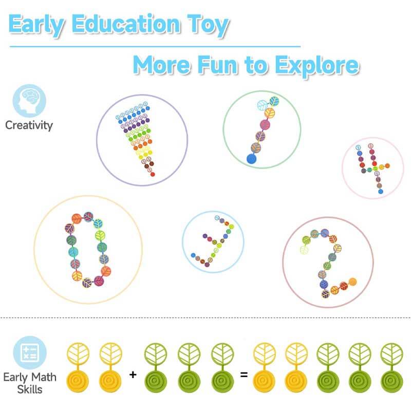 Preschool learning toy: Colorful rainbow stacking tree building blocks for activity and skill-building