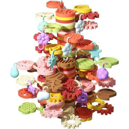 Kids' activity toy: Rainbow stacking tree for developing fine motor skills and fostering early learning