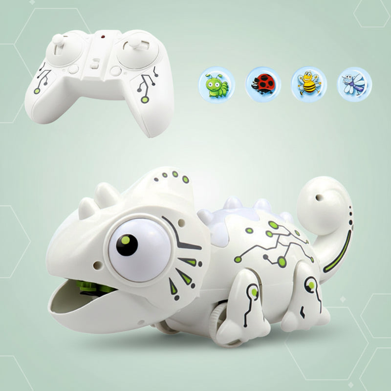 The remote control for the chameleon toy, ergonomic and easy for children to operate for interactive play
