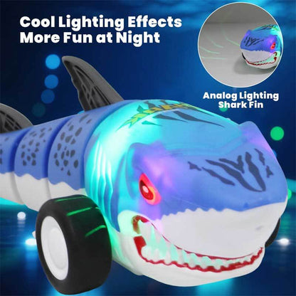 Boxed Kids' RC Shark Toy with LED & Dual Drive, an exciting electric toy gift for young boys.