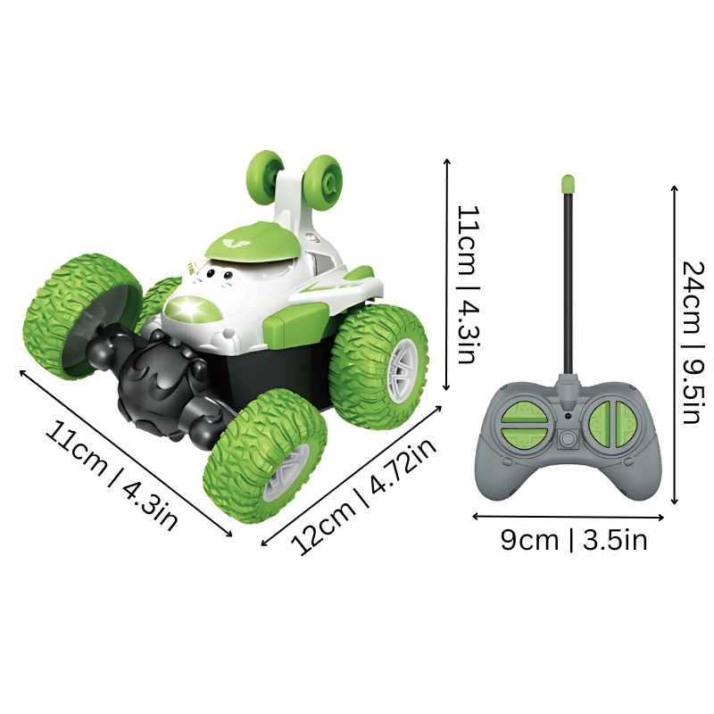 Remote control monster truck for kids, showcasing vibrant LED lights and ready for exciting 360 degree stunts.