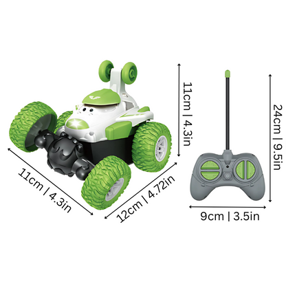 Remote control monster truck for kids, showcasing vibrant LED lights and ready for exciting 360 degree stunts.