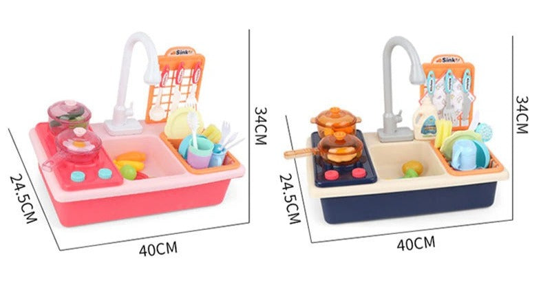Durable plastic kitchen playset, perfect for engaging kids in hours of pretend cooking