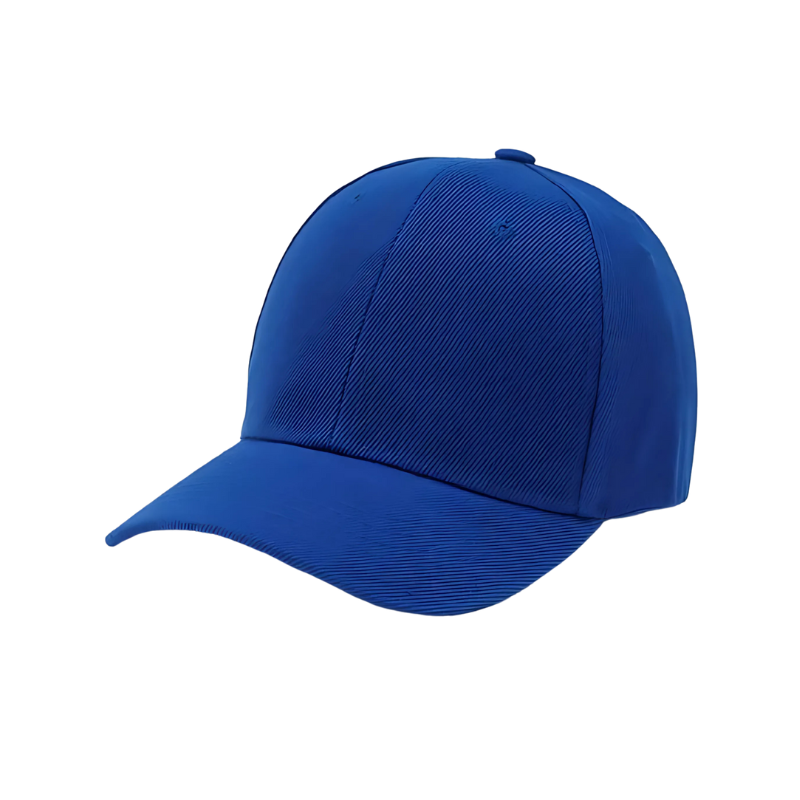Stack of colorful kids' cotton baseball caps: red, blue, green, black, for various choices