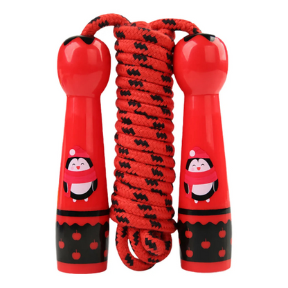 Assortment of colorful kids' cotton skipping ropes, great for coordination, fitness, and outdoor fun.