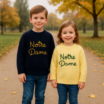 Kids' red crew neck sweatshirt with festive embroidery, perfect for holiday casual wear, long sleeve cotton blend.