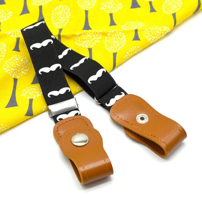 Patterned kids' elastic no-buckle belt, adjustable and comfortable for daily wear