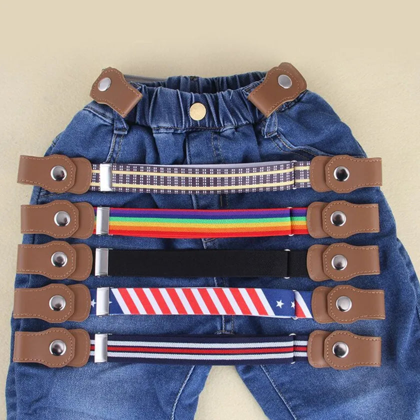 Blue kids' no-buckle adjustable belt, perfect boys' accessory for playwear