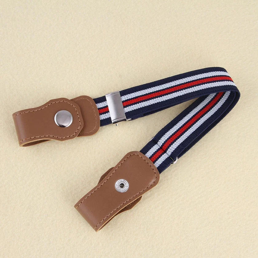 Black elastic no-buckle adjustable belt, durable accessory for kids' playwear