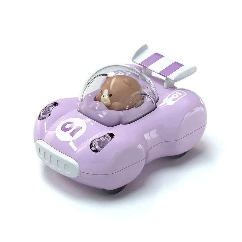 Set of multi-colored flashing light racing toy cars, ideal for group play and fostering imagination