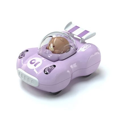 Set of multi-colored flashing light racing toy cars, ideal for group play and fostering imagination