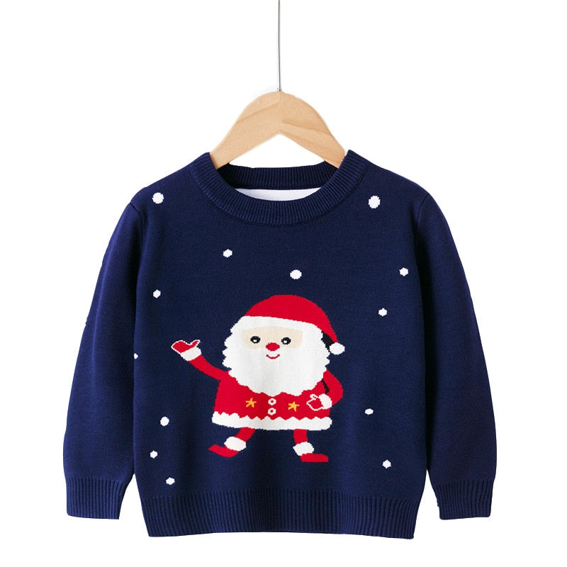 Red & white striped Christmas sweater for boys and girls, classic holiday baby fashion