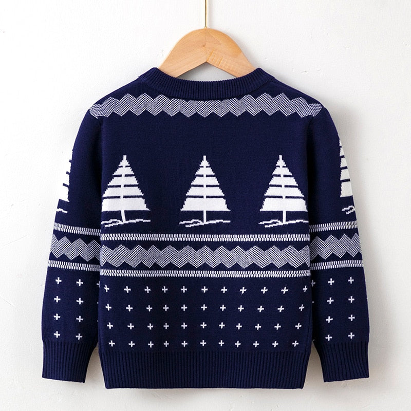 Green baby Christmas sweater with an adorable bear in a Santa hat, holiday ready