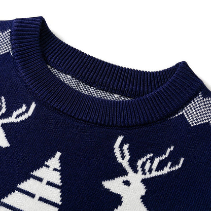 Yellow festive knit Christmas sweater for kids with snowmen, fun winter wear for photos