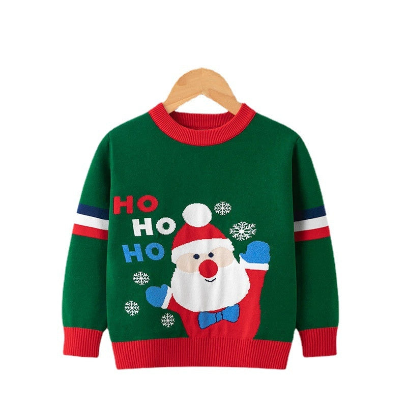 Yellow festive knit Christmas sweater with a snowman for toddlers, winter wear