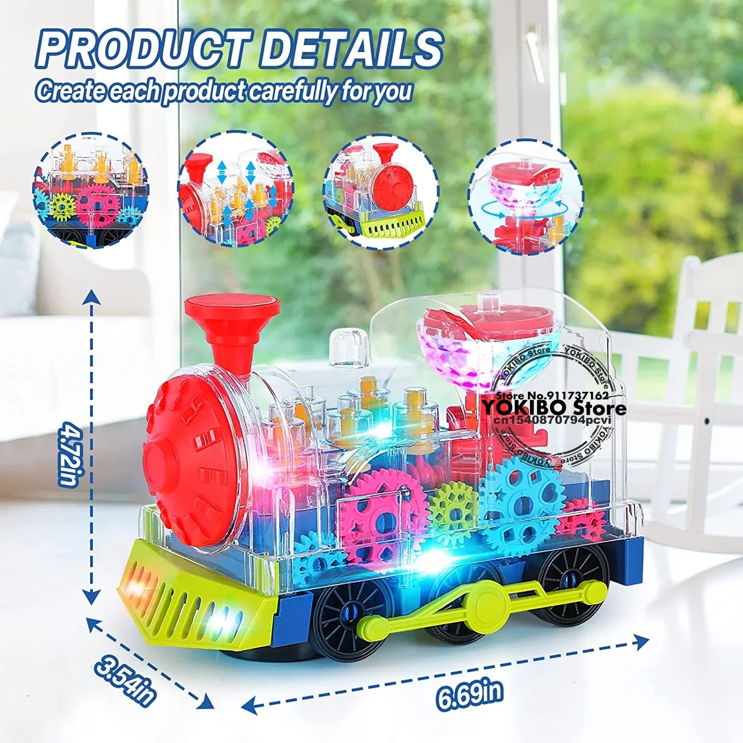 Light-up toy train for children, plays music and moves, perfect as a kids' gift