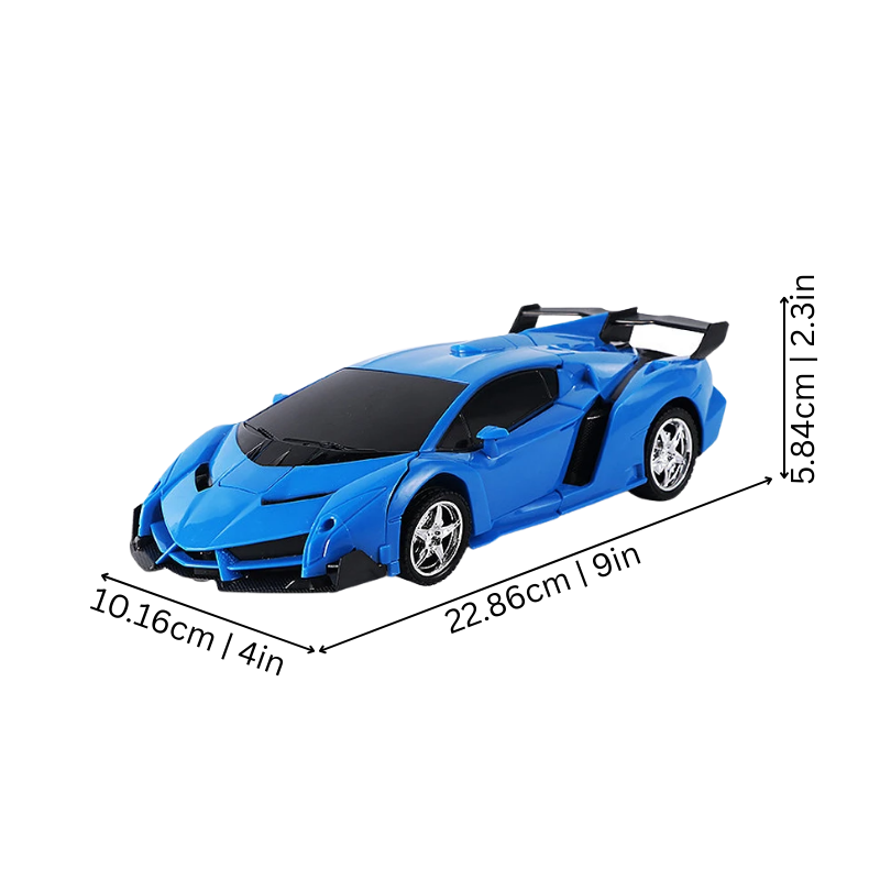 Yellow transforming RC car robot, electronic toy for children, easily changes between forms