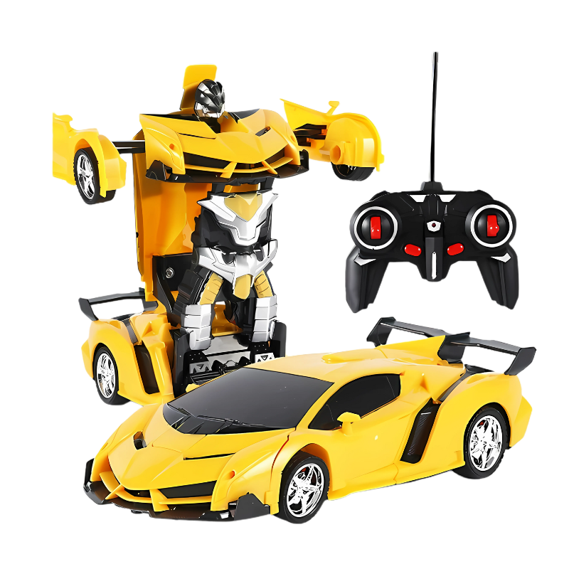 Colorful RC transforming car robot set, durable remote control vehicle & figure for kids