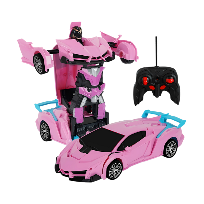Kids' RC transforming car robot, detailed electronic toy with remote control for play