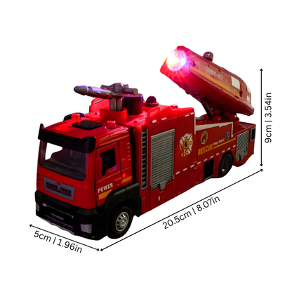 Detailed toy fire truck with working lights and sounds, perfect for boys and girls who love rescue vehicles