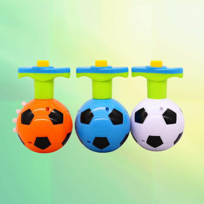Kids' red sensory fidget spinner ball with colorful lights and sound, promoting stress relief and developmental play