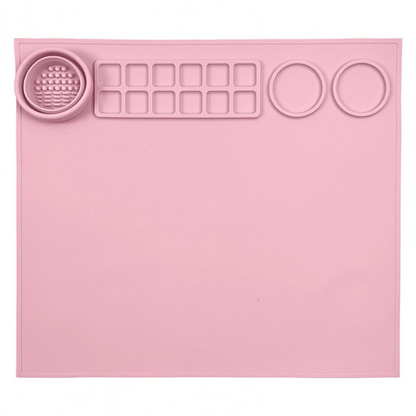 Close-up of a purple silicone art mat for kids, highlighting its durable, easy-to-clean surface for painting.