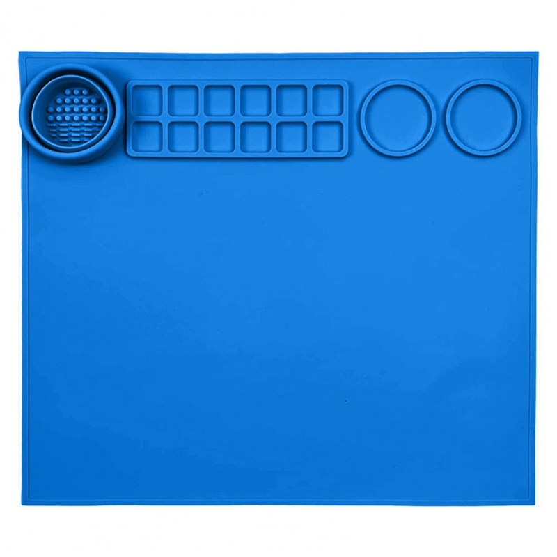 Creative kids' silicone art mat in pink, designed for painting, drawing, and mess-free crafting sessions.