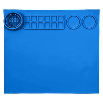 Creative kids' silicone art mat in pink, designed for painting, drawing, and mess-free crafting sessions.