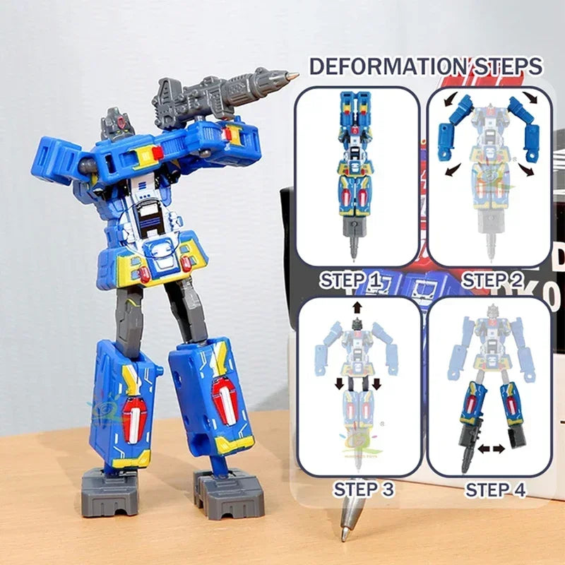 Green transformable robot pen, a fun fidget toy and unique writing instrument for children