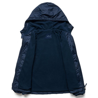 Kids' yellow lightweight windbreaker hoodie jacket, ideal for fall & winter, featuring all-weather protection.