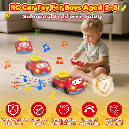 Remote control car with ergonomic controller, easy to use, ideal for small hands, educational play