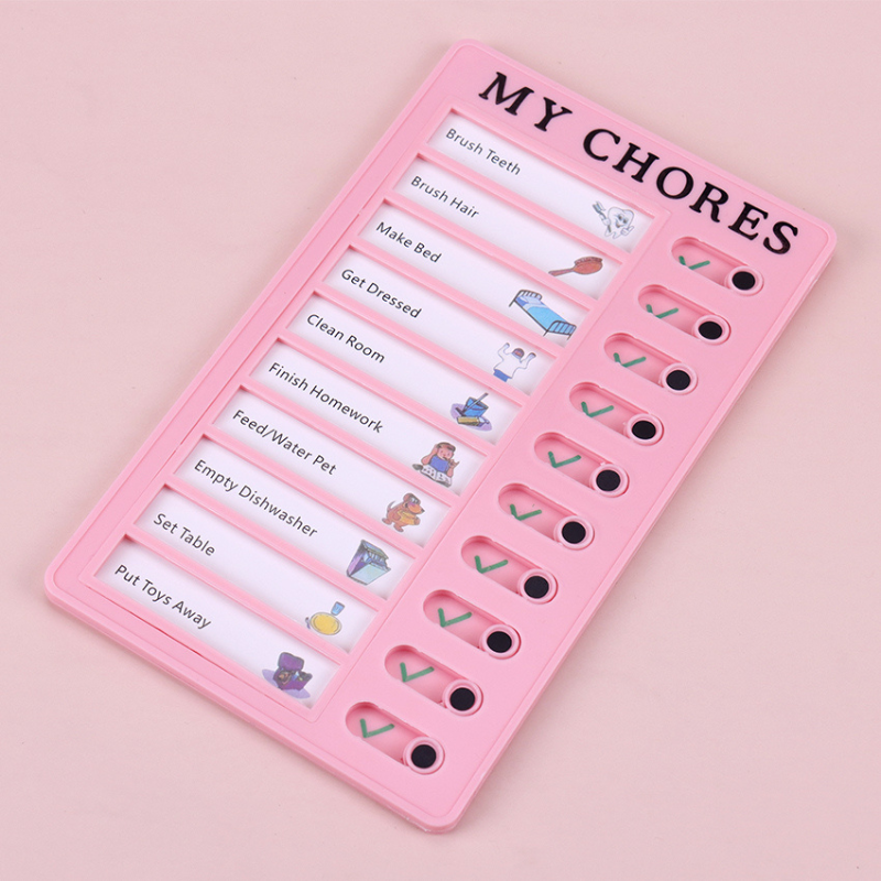 Children's responsibility chart, dry-erase, with space for customizable tasks and rewards, enhancing time management skills