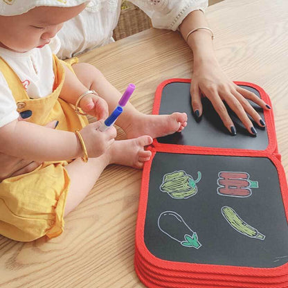 Portable drawing doodle pad for kids, featuring a vibrant cover & erasable pages for endless fun.