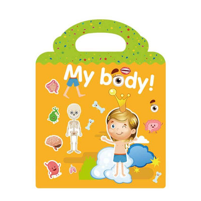 Stack of colorful reusable sticker activity books, highlighting different educational themes for toddlers.