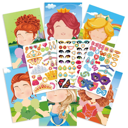 Kids reusable sticker pad for creative play, featuring a vibrant scene with multiple stickers