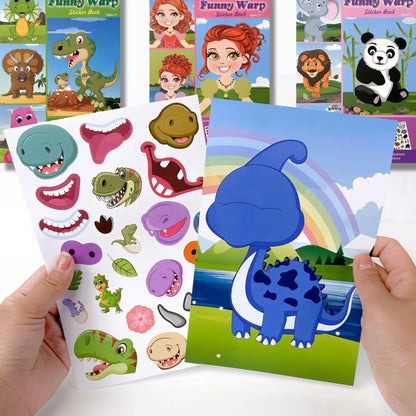 Collection of various reusable stickers for kids, including animals, vehicles, and objects