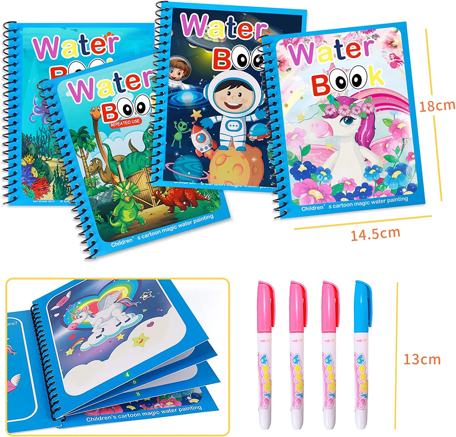 Toddler-friendly Water Reveal Coloring Book, an educational and fun kids activity