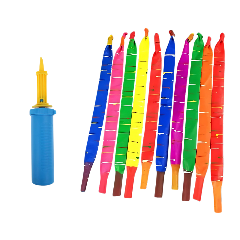 Rocket Balloon Launch Set for kids, durable toy with pump & balloons for party games & outdoor fun.