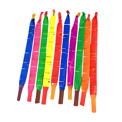 Group of happy children playing with the Kids' Rocket Balloon Launch Set, engaging in outdoor games.