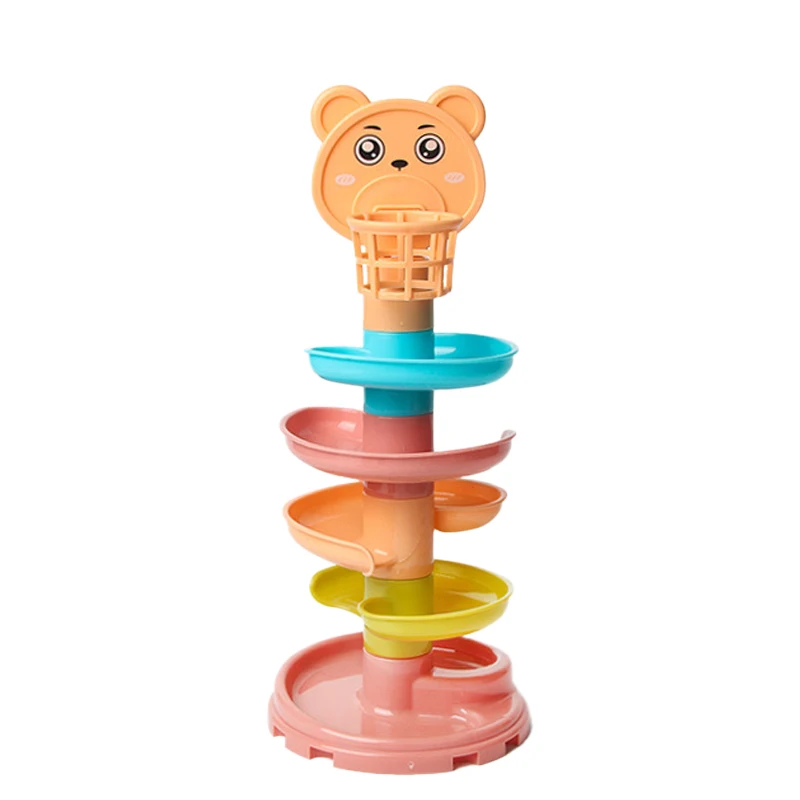 Multi-functional kids toy: rotating ball tower encouraging problem-solving and hand-eye coordination