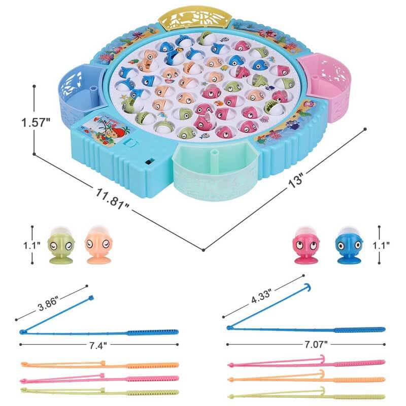 Interactive kids' fishing game, electric and rotating, designed for young children's play