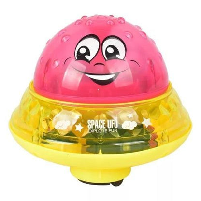 Toddler water play toy with LED lights and spraying feature, ideal for sensory play in bath