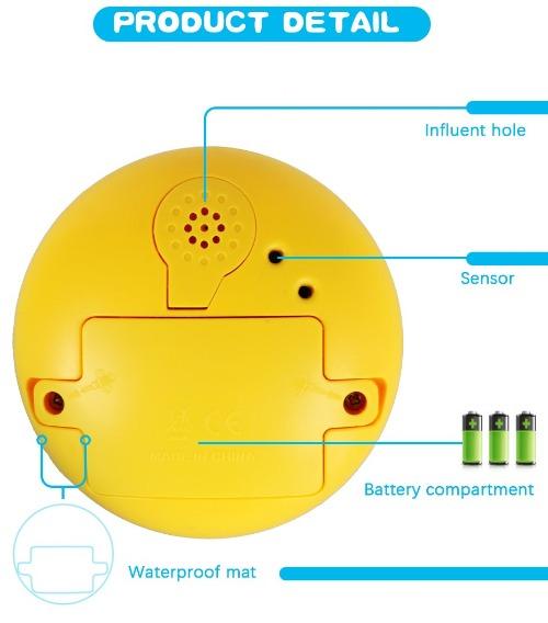 Close-up of rotating LED light bath toy, spouting water for baby bathing enjoyment