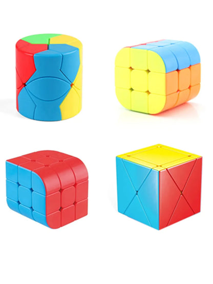 Kids' rotating magic cube puzzle, colorful brain teaser fidget toy for problem solving