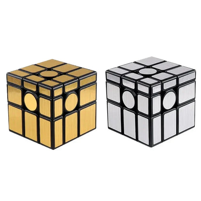 Child playing with a rotating magic cube, demonstrating focus and logic skills