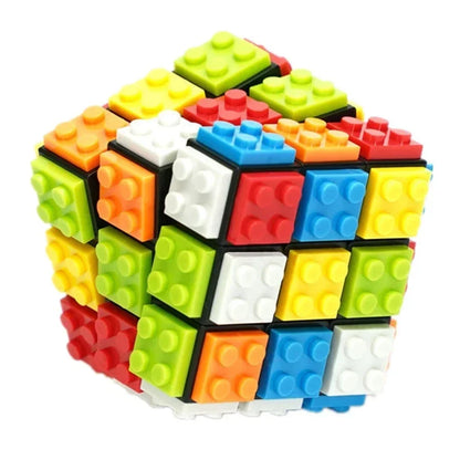 Hands-on activity: a child enjoying a rotating magic cube puzzle, learning and fun