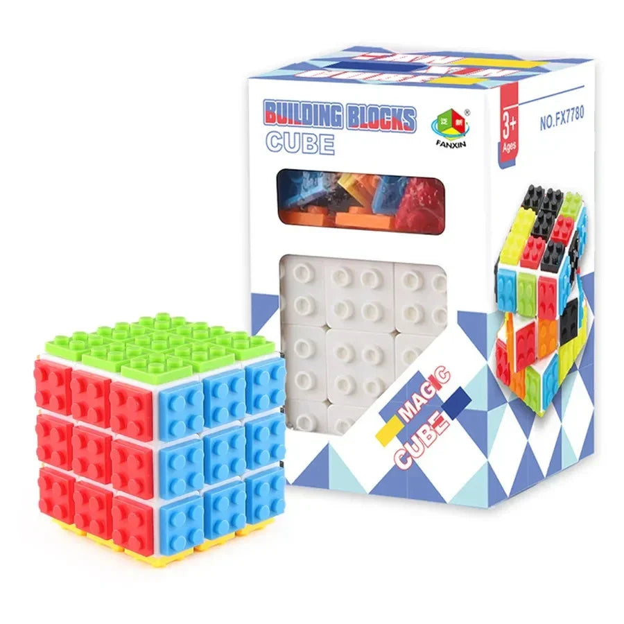 Close-up of the textured surface of a rotating magic cube, a stimulating brain teaser