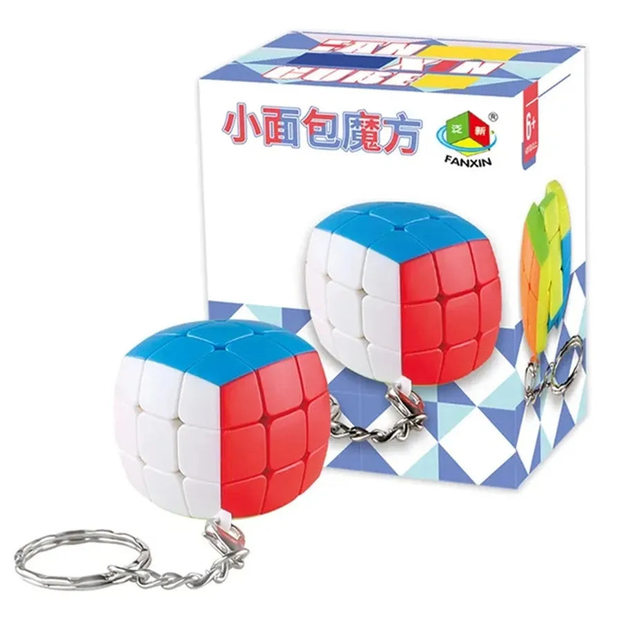 Close-up of a vibrant rotating magic cube, a fun brainteaser fidget toy for children